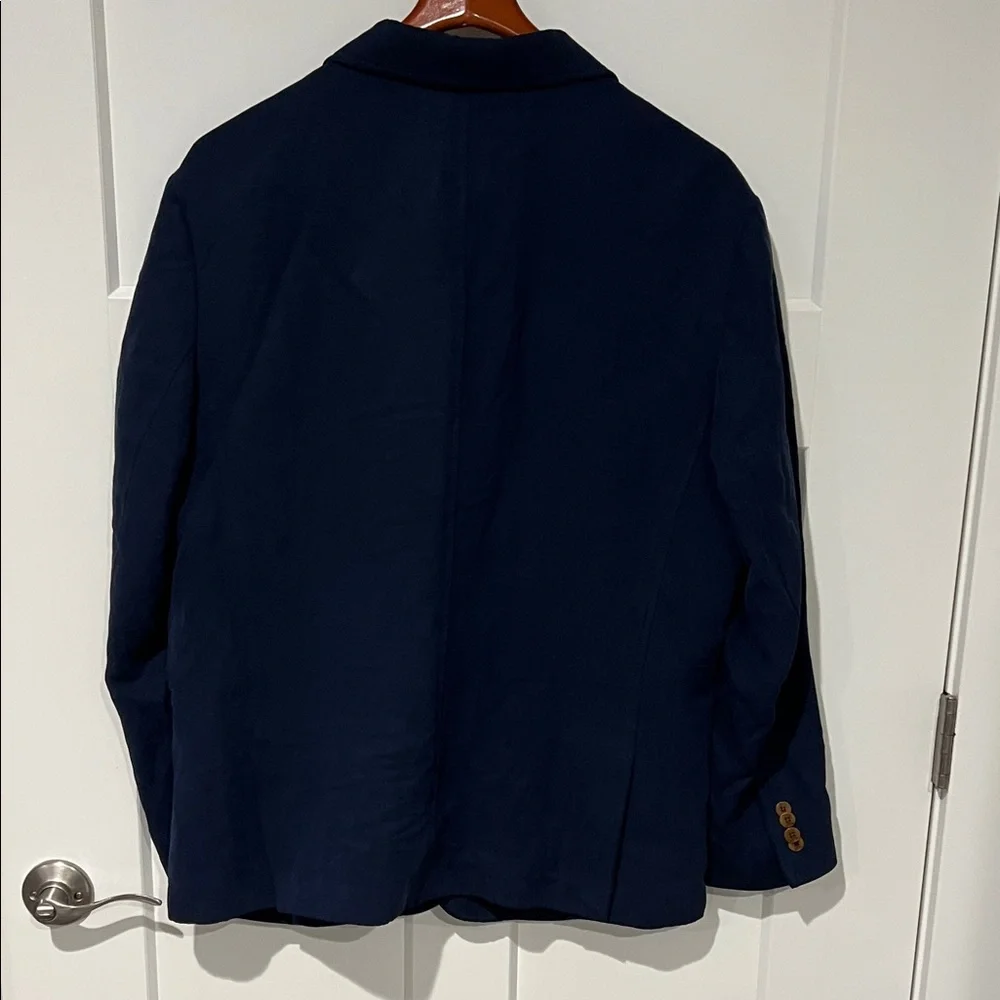 Tommy Bahama Silk and Linen Navy Sport Coat Blazer - Classic Two-Button Sz L